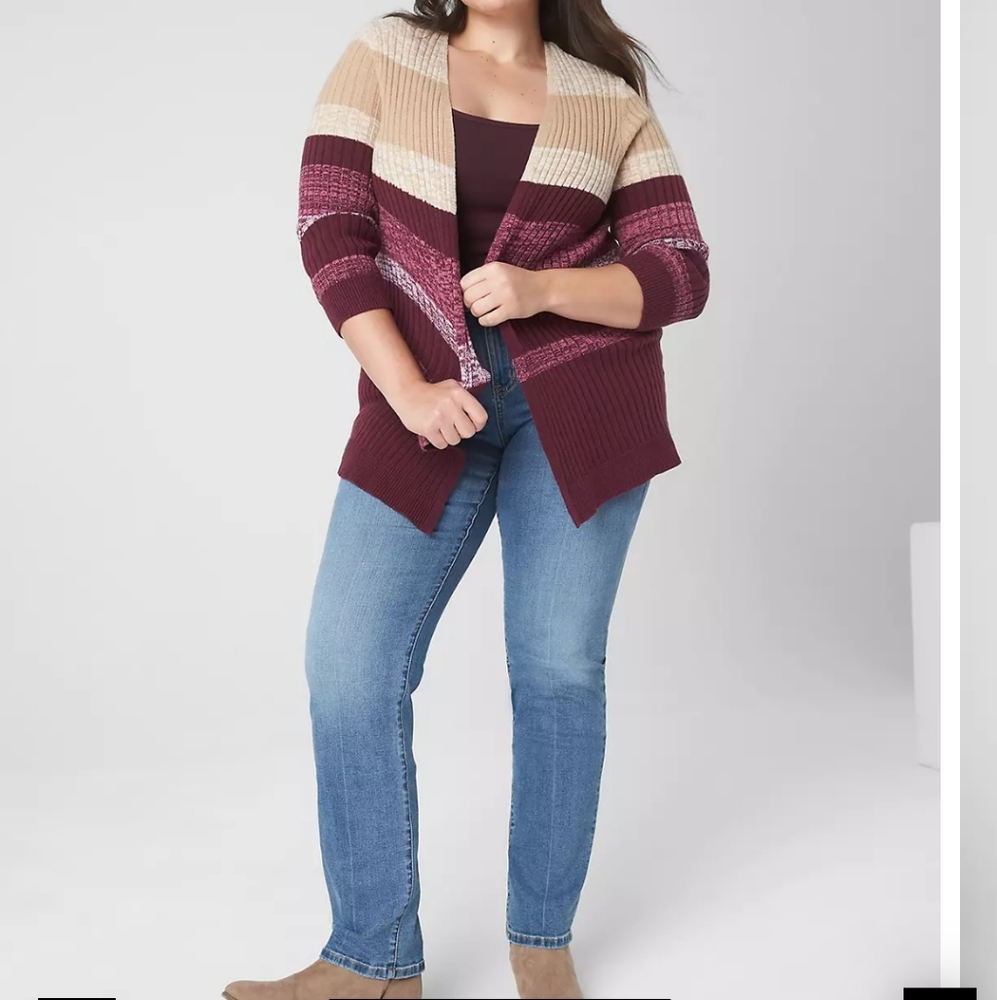Lane Bryant Open-Front Space dye Cardigan Duster Womens 18/20 New With Tags